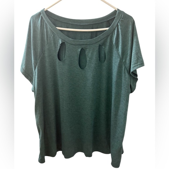Green Women's Cutout Top - Picture 9 of 10